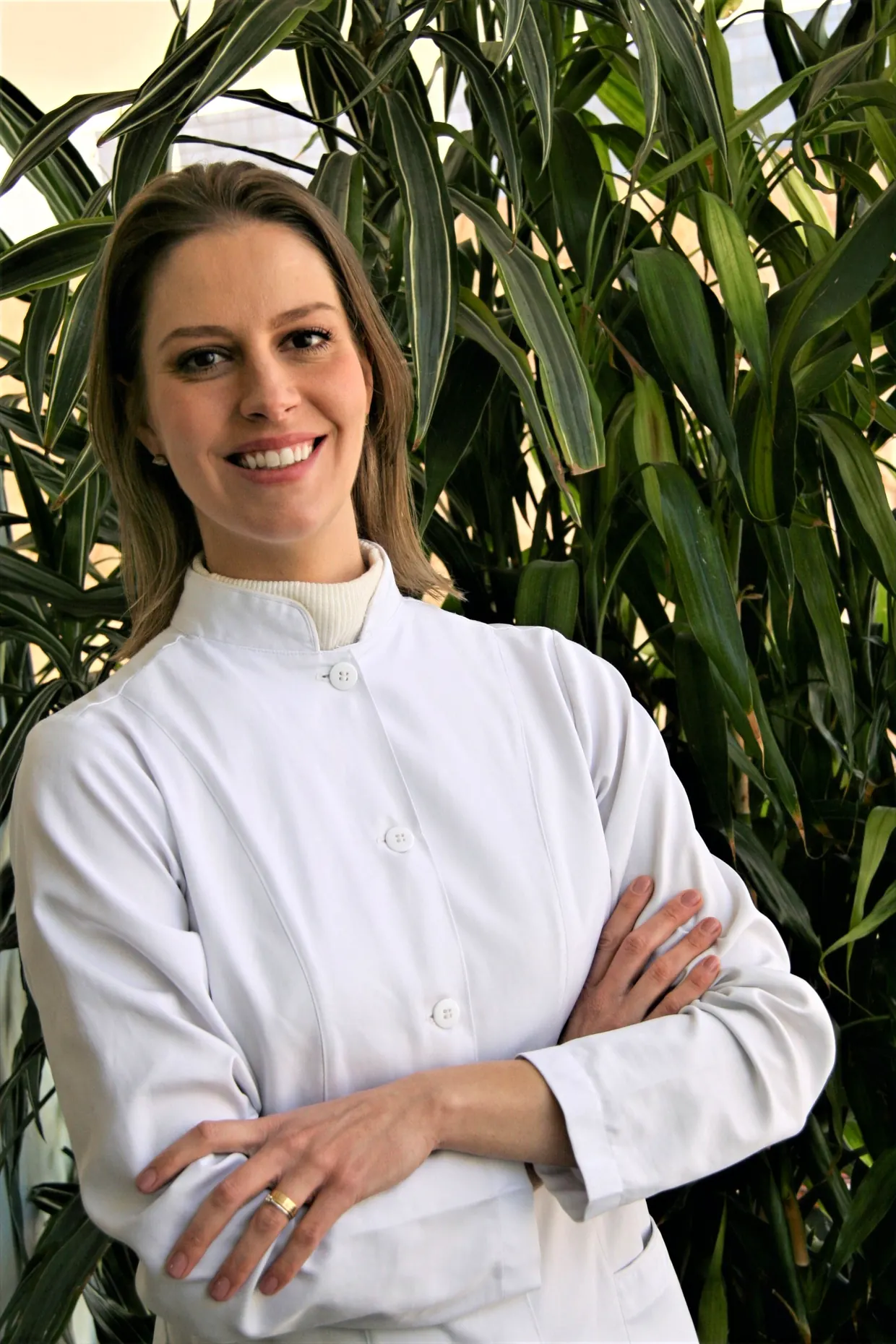 Retrato de Helene Daros no consultório